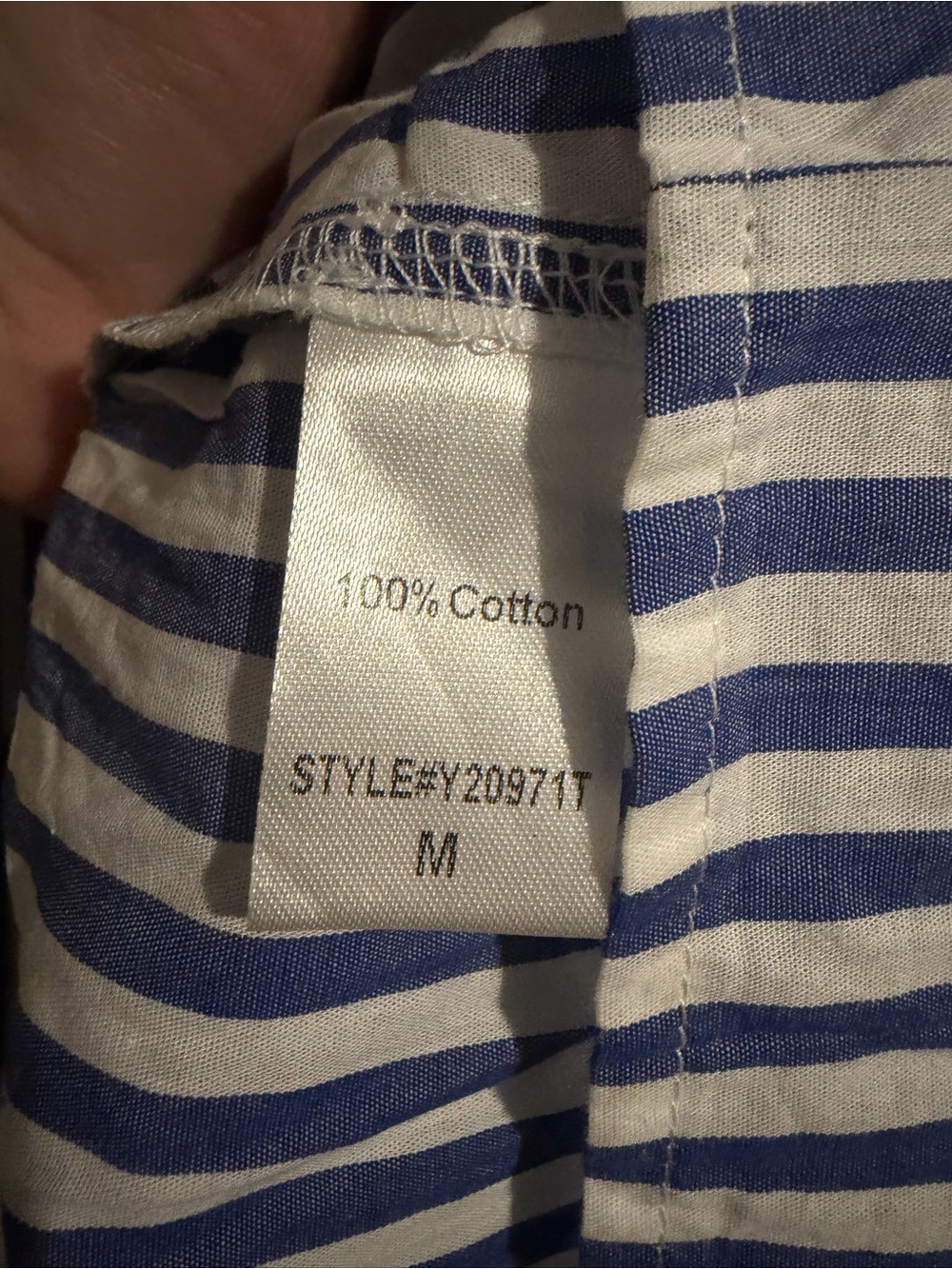 Pomander Place Blue & White Striped Tiered V-Notch Cotton Mini Dress Coastal - Picture 5 of 12
